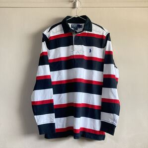 【美品】90's ラルフローレン ラガーシャツ ポニー刺繍 良カラー! ラガーシャツ ラルフローレン 長袖 ボーダー Polo 長袖ポロシャツ