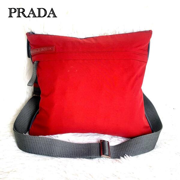 【極美品】PRADA プラダ SPORTS スポーツ ショルダーバッグ サコッシュ ポーチ クロスボディ テスートナイロン ポコノ レッド 赤 白タグ 25