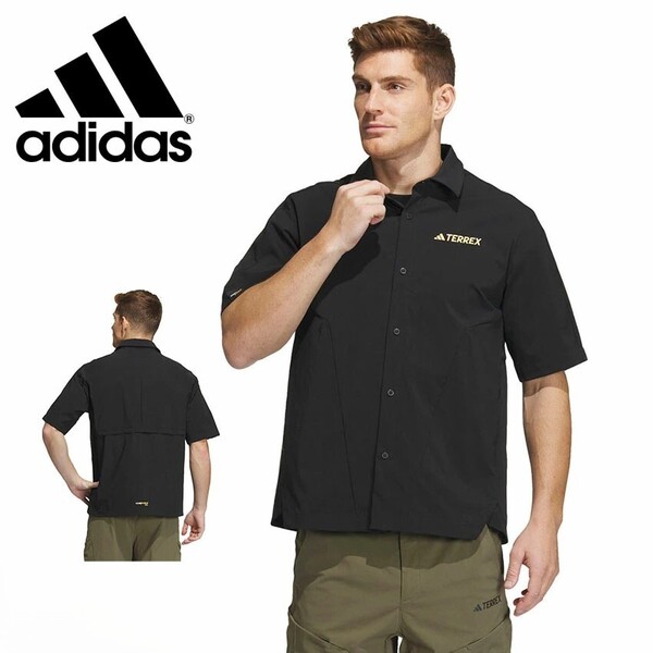 新品・送料込★adidas TERREX CAMPYX 半袖シャツ BVZ70★アディダス テレックス CORDURA ストレッチ ドライ UVカット ブラック 2XL