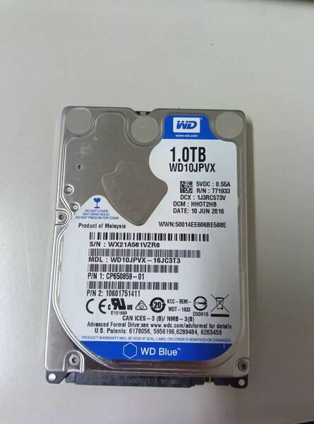 1TB 2.5インチ 内蔵HDD 正常判定 中古動作品