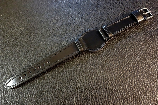 ◆台座付VINTAGE BELT◆高品質国産アニリン染めコードバン Custom Order(COLOR/台座SIZE/BUCKLE COLOR)受注生産(納期約10日)腕時計ベルト