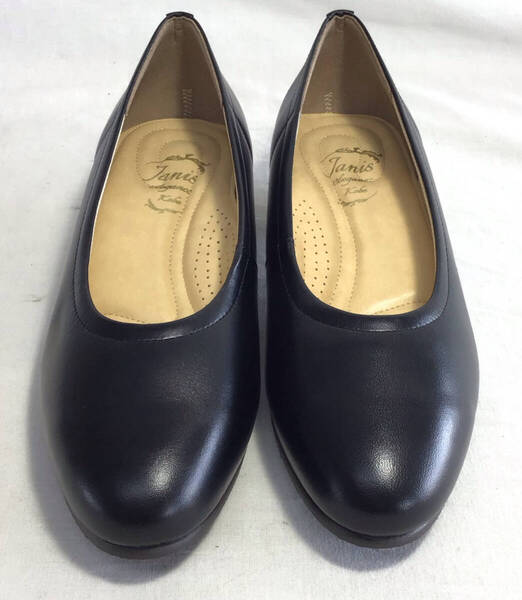 Janis Elegance ジャニスエレガンス 8001 黒 21cm 婦人 パンプス 幅広 4E 本革 日本製