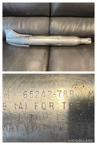 ショベル 純正 フィッシュテール ロケット マフラー 65242-78B フィッシュテイル ハーレー 65242-78 当時物 ビンテージ FLH 2in1 FL