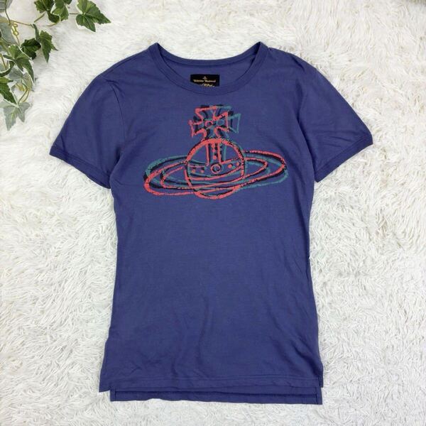 美品 Vivienne Westwood ANGLOMANIA ヴィヴィアンウエストウッドアングロマニア ビッグオーブ プリントロゴ Tシャツ S