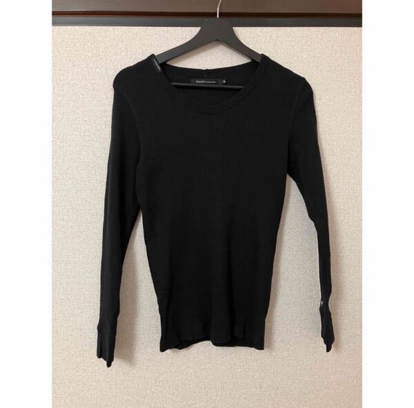 Black by VANQUISH ブラック Vネック ロンT 長袖カットソー S トップス