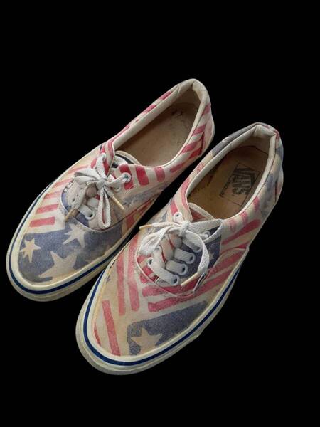 80s 90s USA製 VANS ERA 星条旗柄 アメリカ製 26センチ程度 サイドテープ