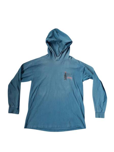 80s 90s vintage old stussy ステューシー 黒タグ フードつきロンT シャドーマン made in USA アメリカ製