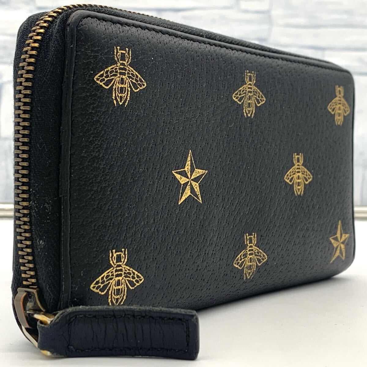 【※美品 ※】GUCCI グッチ　長財布　蜂 グッチ 長財布 財布 メンズ レディース ビー＆スター ラウンド