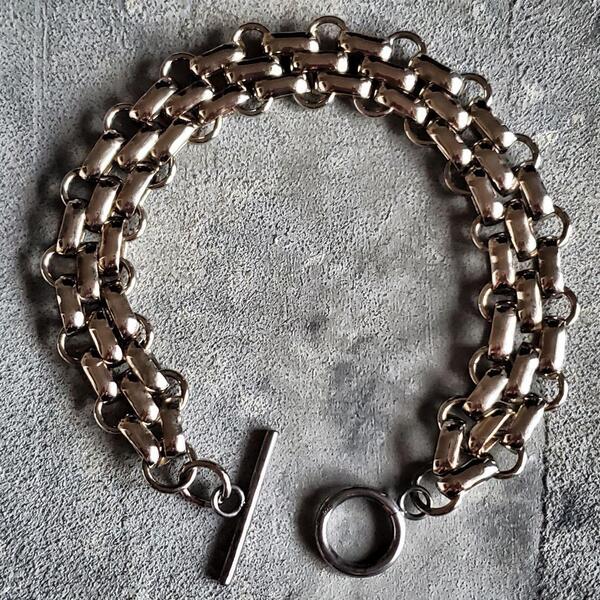 ヴィンテージ VINTAGE シルバー 三連チェーン 925 刻印 ブレスレット アンティーク SILVER