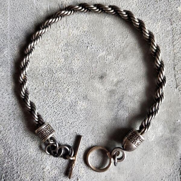 ヴィンテージ 925 刻印 シルバー ロープチェーン ブレスレット VINTAGE アンティーク SILVER