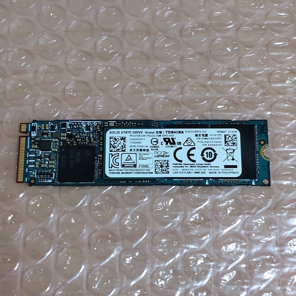 ★送料無料★ TOSHIBA M.2 PCIe NVMe SSD512GB / KXG50ZNV512G / CrystalDiskInfo正常 / T671