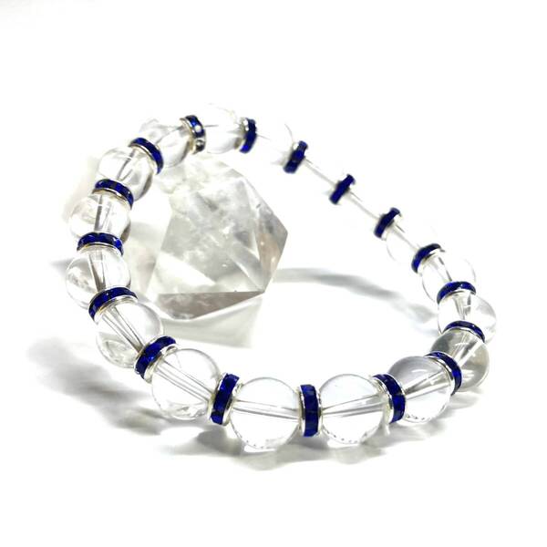 水晶 パワーストーン ブレスレット 天然石ブレス 8mm (D.ブルー)/開運 浄化 効果 4月 誕生石 クリスタル レディース 通販