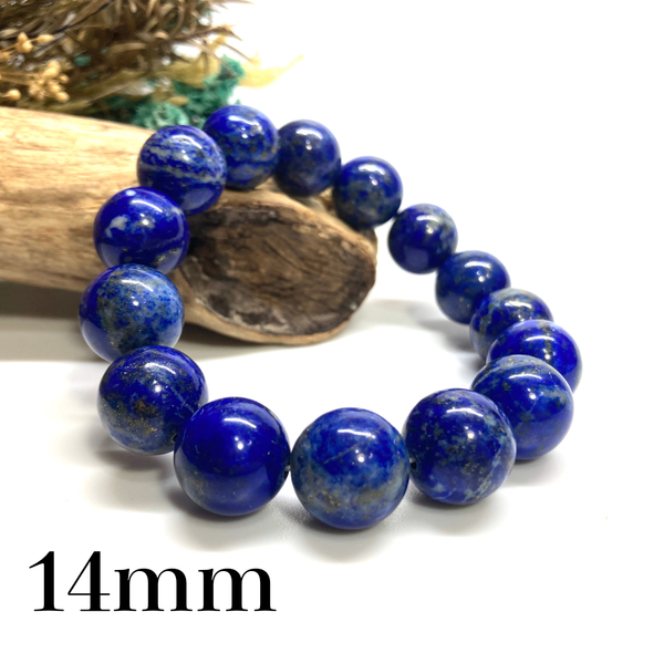 ラピスラズリ パワーストーン ブレスレット 14mm 天然石ブレス (シンプル) 開運 浄化 数珠ブレス メンズ 男性 プレゼント 14ミリ