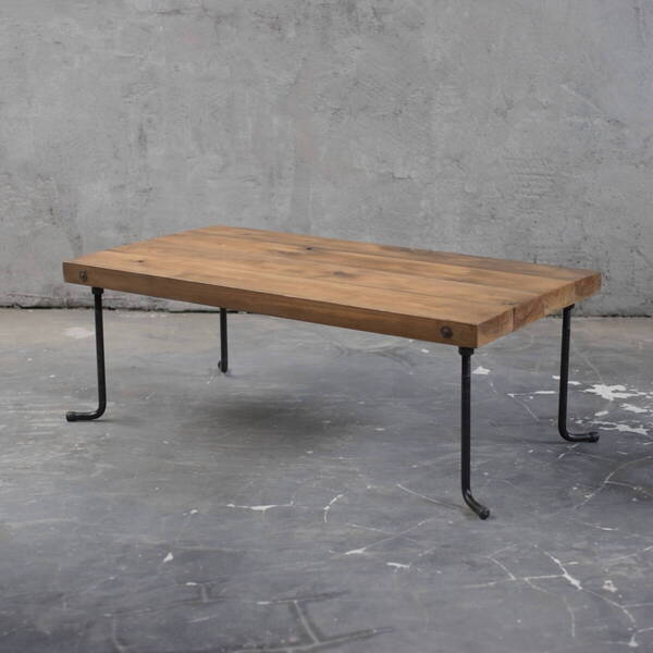 【現品販売】wood iron table 35*96*51 アイアン ローテーブル 机 鉄脚 一枚板 tab15