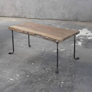 【現品販売】wood iron table 33*75*30 アイアン ローテーブル 机 鉄脚 一枚板 tab21