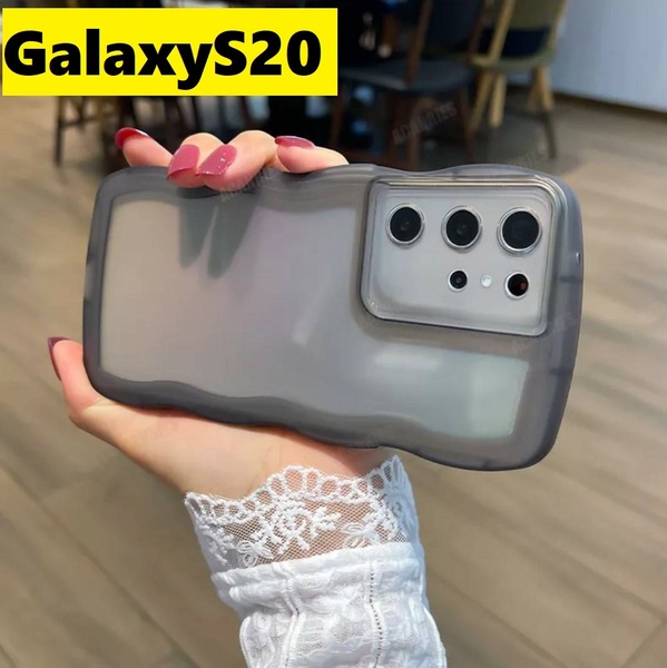GalaxyS20 ウェーブ なみなみ 可愛いケース 黒 Galaxyケース
