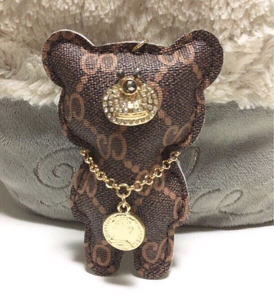新品/可愛い/くまさん/バッグチャーム/キーリング付き/キーホルダー/レディース バッグ 可愛い ブラウン