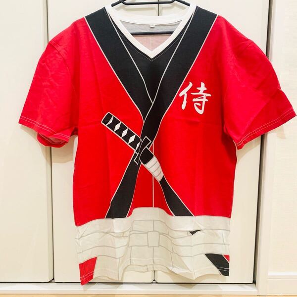 新品 SALE Mサイズ 定価1,980円 Tシャツ なりきり 侍 綿100% 和風 メンズ
