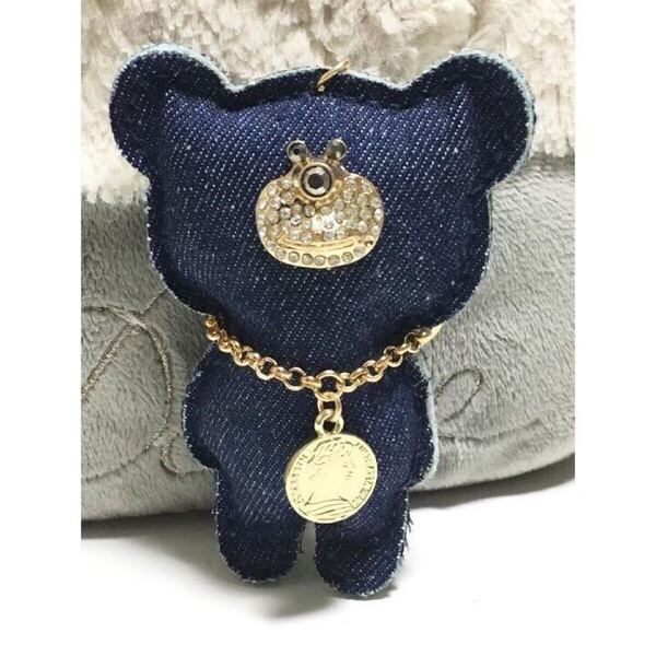 新品/可愛い/くまさん/バッグチャーム/キーリング付き/キーホルダー/レディース バッグ 可愛い デニム