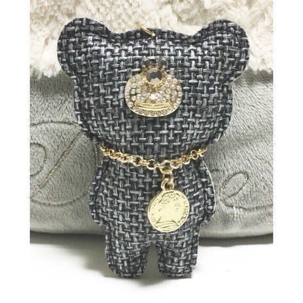 新品/可愛い/くまさん/バッグチャーム/キーリング付き/キーホルダー/レディース バッグ 可愛い グレー