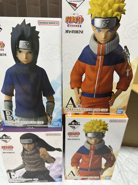 新品未開封 一番くじ NARUTO-ナルト- 中忍試験編 A賞ナルト2個 B賞サスケ E賞ネジ フィギュアセット