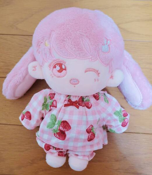 服付き 20cm グク 着せ替え ぬいぐるみ 苺 ピンク 防弾少年団 BTS KーPOP ジョングク 20cm ぬいぐるみ ぬい ぬい活 ゆめかわ いちご