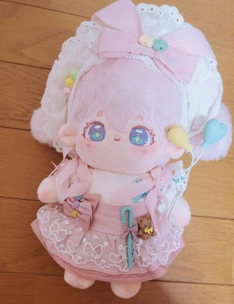 20cm 骨入り 服付き 無属性 着せ替え ぬいぐるみ ゆめかわ ロリータ ピンク ゆめかわいい ぬい ぬい活 人形 ドール ファンシー