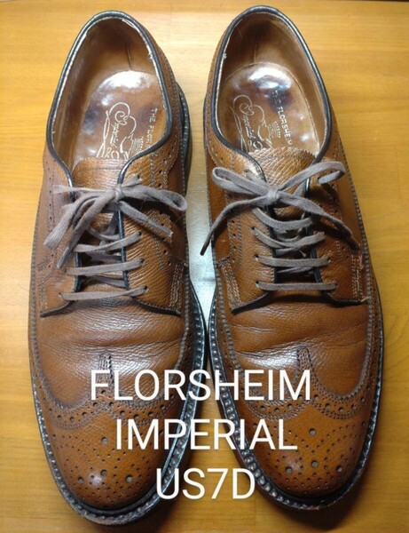 FLORSHEIM IMPERIAL ウィングチップ 7D 25.0cm相当 1981年1月製造