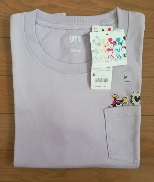 新品○ユニクロ UT 半袖Tシャツ ディズニー セレブレイトミッキー○パープル M