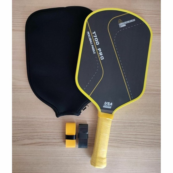 ピックルボール パドル T700 生カーボンファイバー カバー付き 黄 PRO