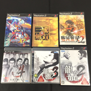 1円 プレイステーション2 PS2 ソフト 龍が如く2 2disc 他 ロックマンX7 / 戦国無双2 等 計6点 セット 現状品
