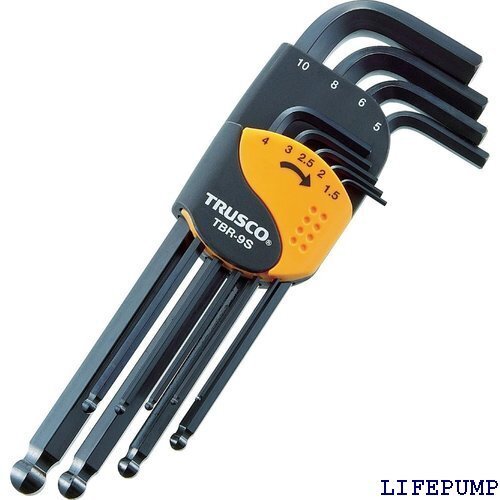 TRUSCO トラスコ ボールポイント六角棒レンチセット 標準タイプ 16本入 TBR-16S 9763