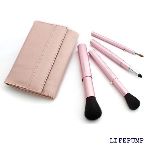 熊野筆 Mizuho Brush 携帯用スライド式ブラシ4本セット ピンク 9800