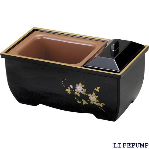 お仏壇の米原 お焼香用 香炉 鉄仙蒔絵 高さ7cm×幅15.5cm 9928