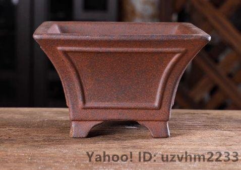 ♢中国古美術品 宜興窯賓山倣古 紫砂 紫泥 鋲打ち丸形三足ミニ