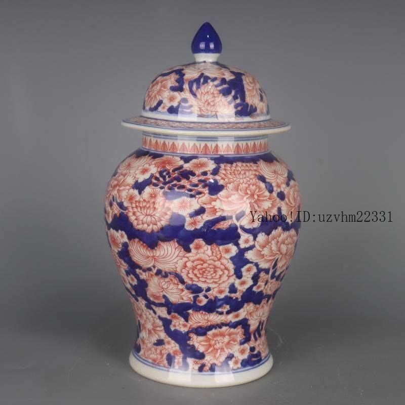 景徳鎮 十錦 動物飾り壺（1対） 【商品番号m-ke2028】