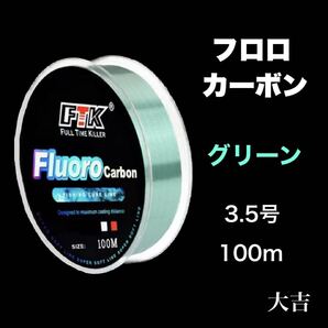フロロカーボン グリーン 3.5号 100m ライン 釣り糸 リーダー 道糸
