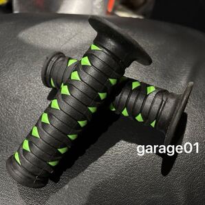 バイク用 ディトナ エンド貫通型 グリップ グリーン φ22 カスタムGR01