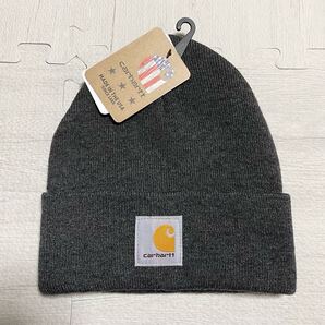 新品 carhartt カーハート ニット帽 ダークグレー