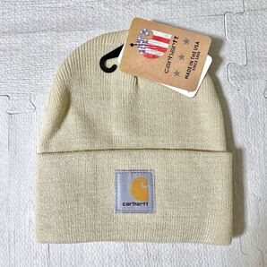 新品 carhartt カーハート ニット帽 ベージュ
