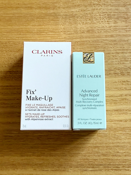 未使用2点セット クラランス フィックス メイクアップ N ミスト / エスティ ローダー アドバンス ナイト リペア 15ml サンプル トライアル