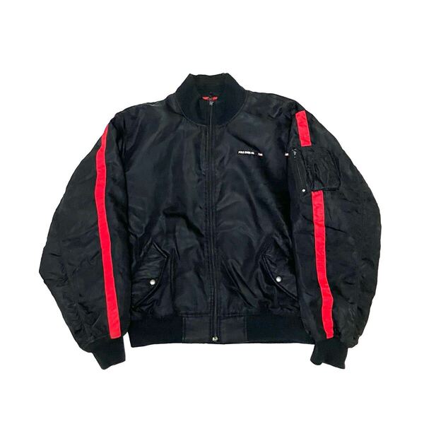 XL ポロ ジーンズ Polo Jeans MA-1 フライト ジャケット 黒x赤 ブラックxレッド ブルゾン アウター ミリタリー ラルフローレン サーマル