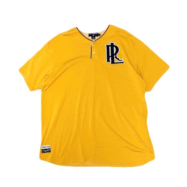 XXL ポロ スポーツ POLO SPORT ベースボール シャツ ヘンリーネック ラルフローレン アップリケ ビッグサイズ ゴールド イエロー 黄色