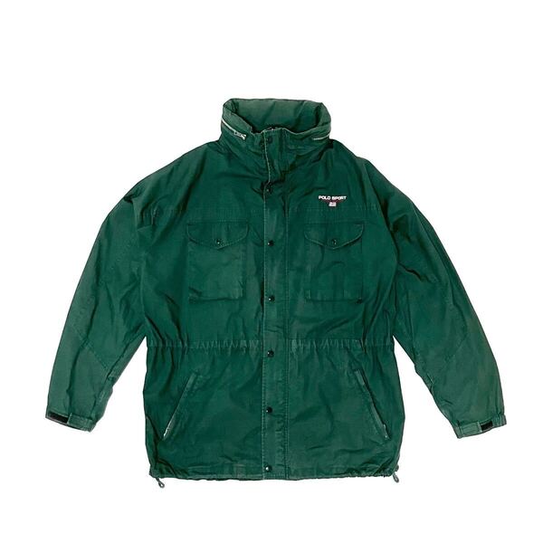 XL 美品 POLO SPORT ポロ スポーツ コットン M-65 フィールド コート ミリタリー ジャケット 90’s 90年代 ラルフローレン グリーン NAS