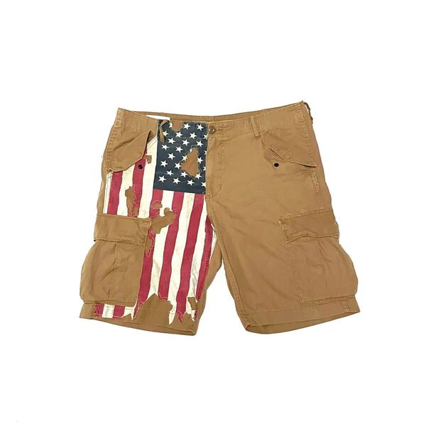 W36 美品 Denim&Supply デニム&サプライ 星条旗 アメリカ国旗 パッチワーク カーゴショーツ M-65 ラルフローレン ヴィンテージ ポロ タン
