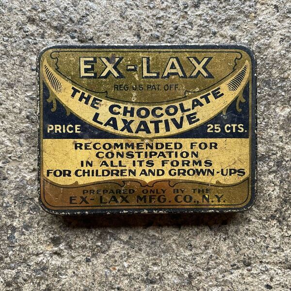 【vintage】EX-LAX タブレットケース tin缶 缶ケース 薬 antique 店舗什器 店舗ディスプレイ us 古着 古道具 アンティーク ヴィンテージ