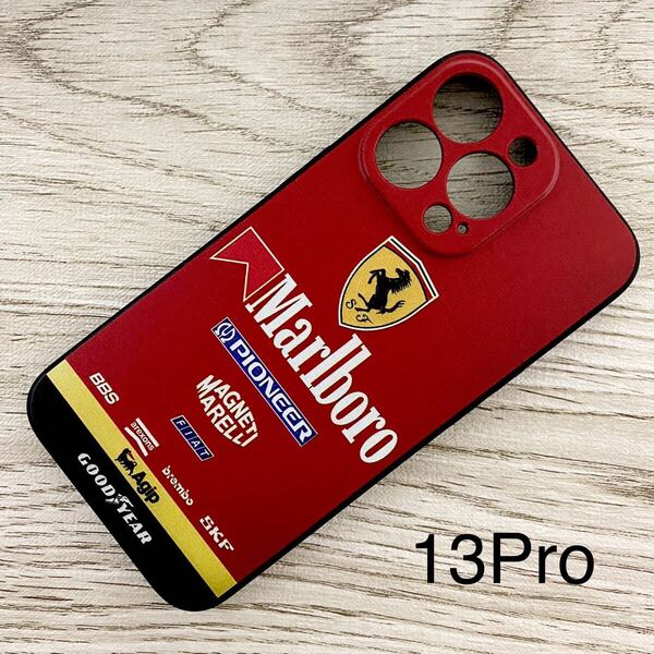 マールボロ フェラーリ iPhone 13 Pro ケース F1 Ferrari マルボロ プロスト アレジ シューマッハ スマホ