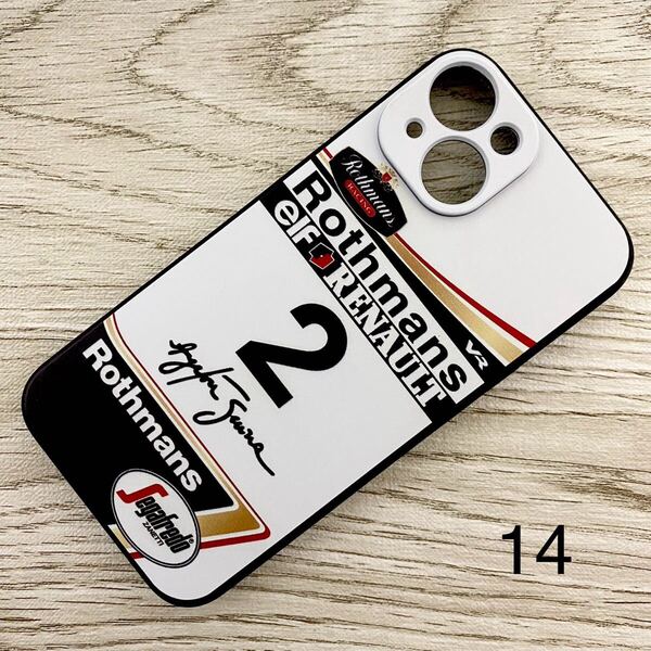 アイルトン・セナ マシン デザイン iPhone 14 ケース F1 ウィリアムズ ルノー FW16 ロスマンズ カラー スマホ