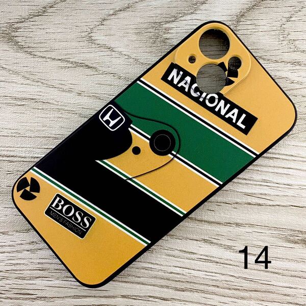 アイルトン・セナ ヘルメット デザイン iPhone 14 ケース F1 マクラーレン ホンダ ブラジル スマホ