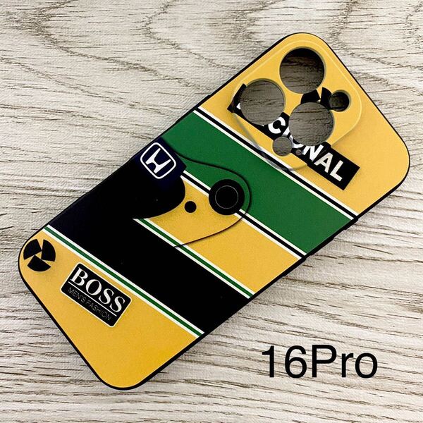 アイルトン・セナ ヘルメット デザイン iPhone 16 Pro ケース F1 マクラーレン ホンダ ブラジル スマホ